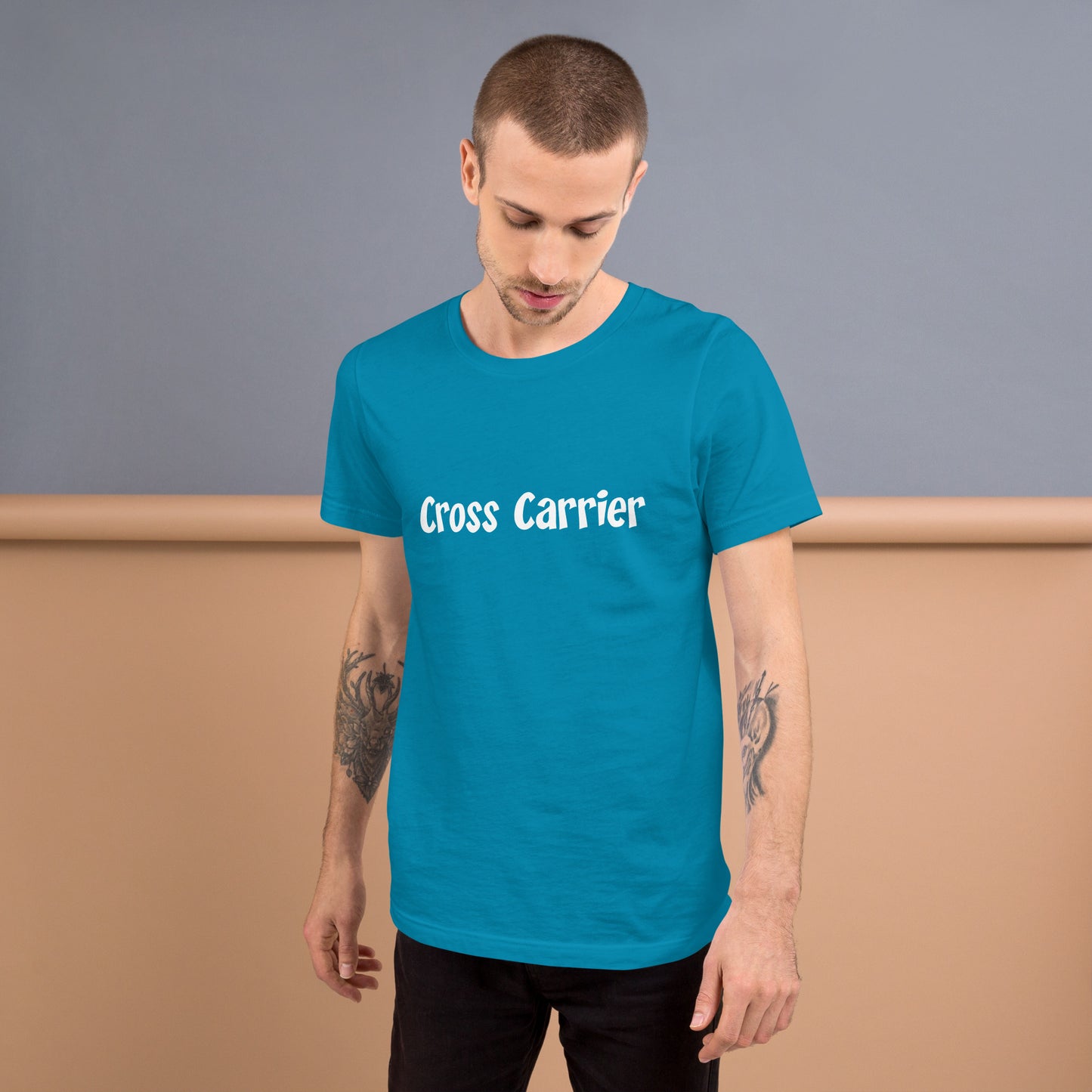 Cross Carrier T-Shirt White Lettering