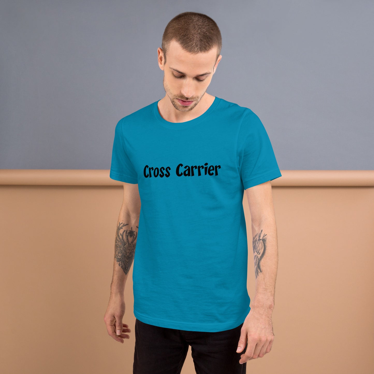 Cross Carrier T-Shirt Black Lettering