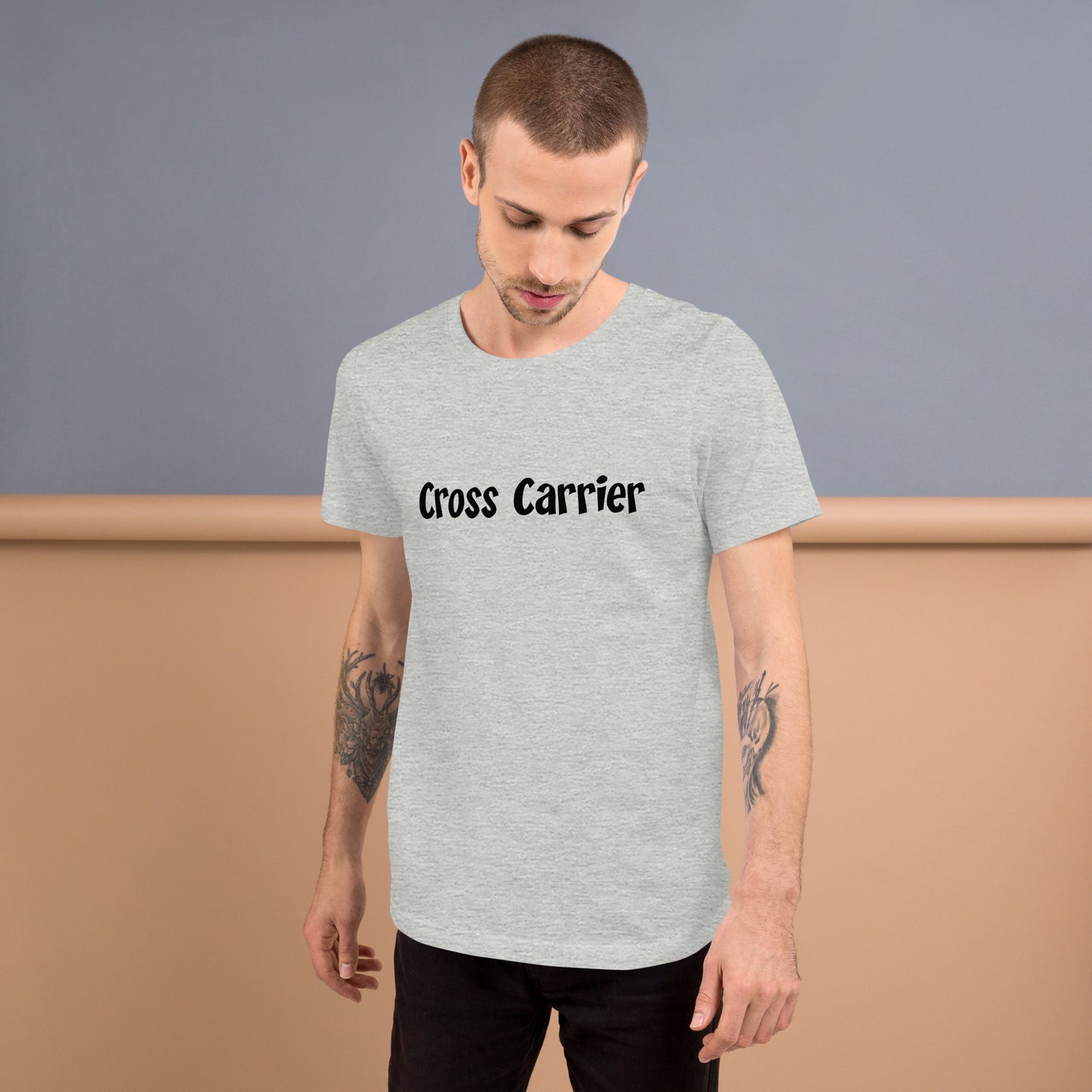 Cross Carrier T-Shirt Black Lettering