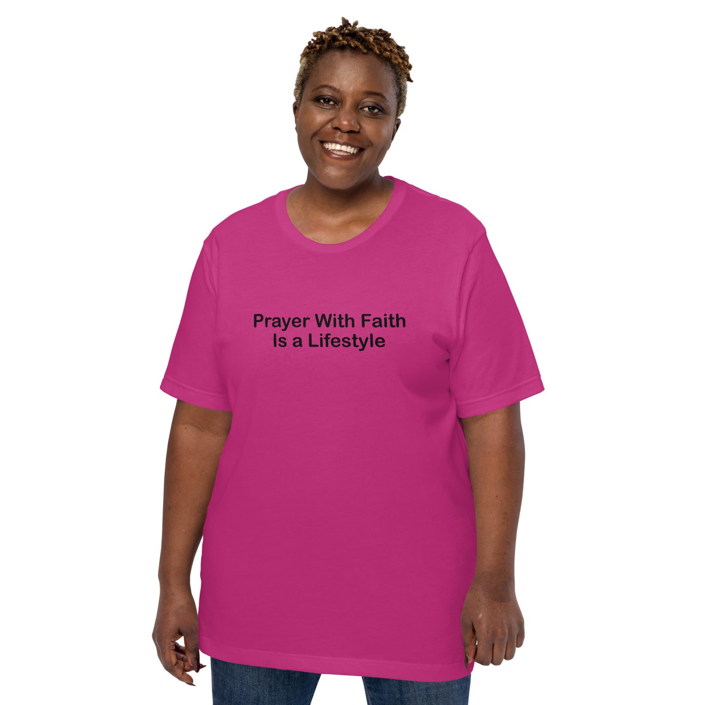 Prayer With Faith Is A Lifestyle T-Shirt Black Lettering