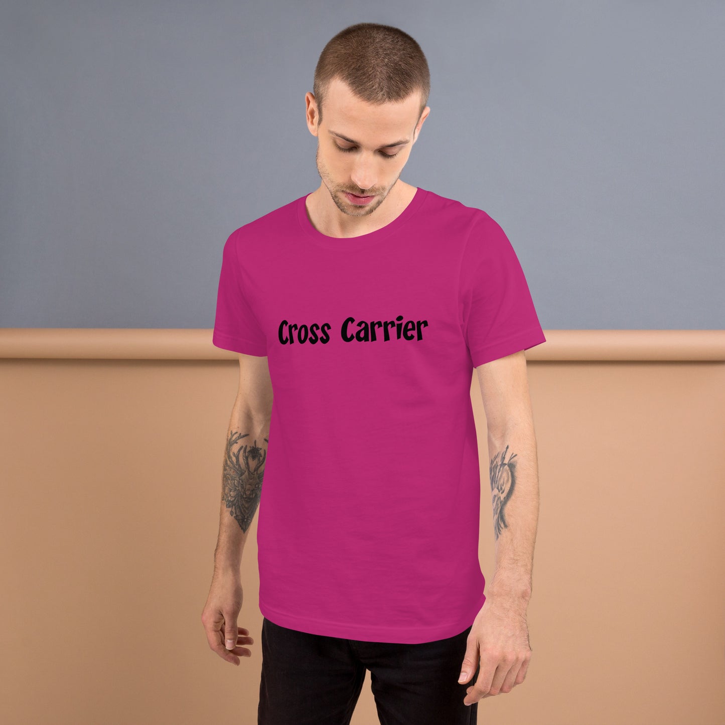 Cross Carrier T-Shirt Black Lettering