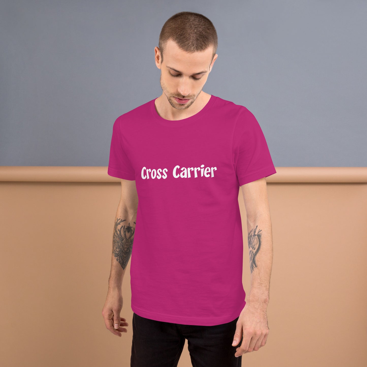 Cross Carrier T-Shirt White Lettering