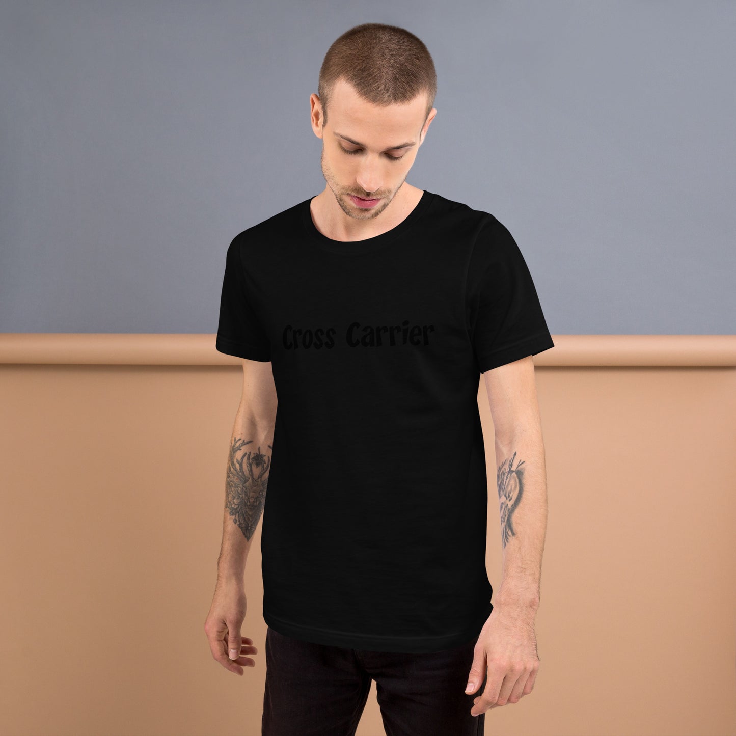 Cross Carrier T-Shirt Black Lettering