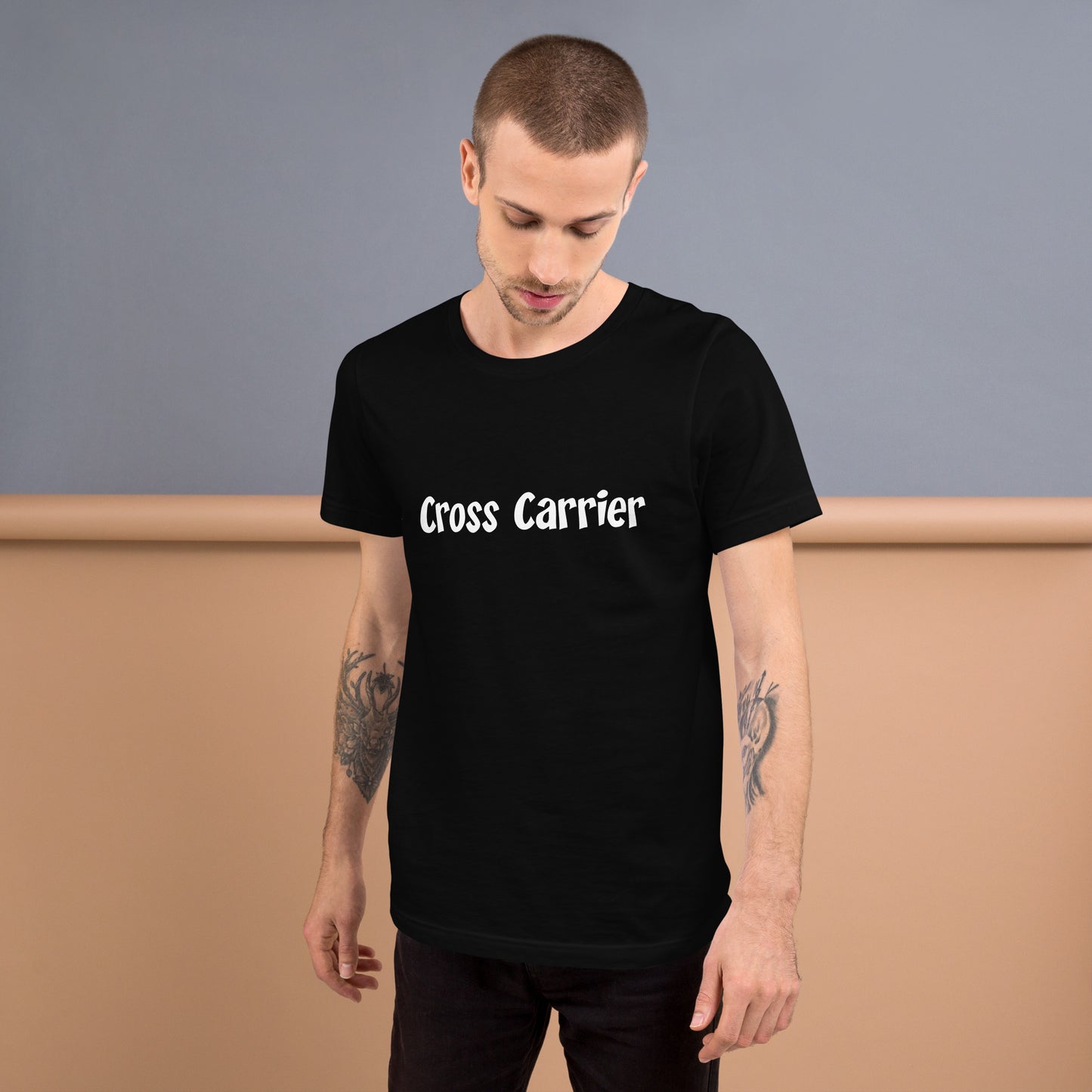 Cross Carrier T-Shirt White Lettering