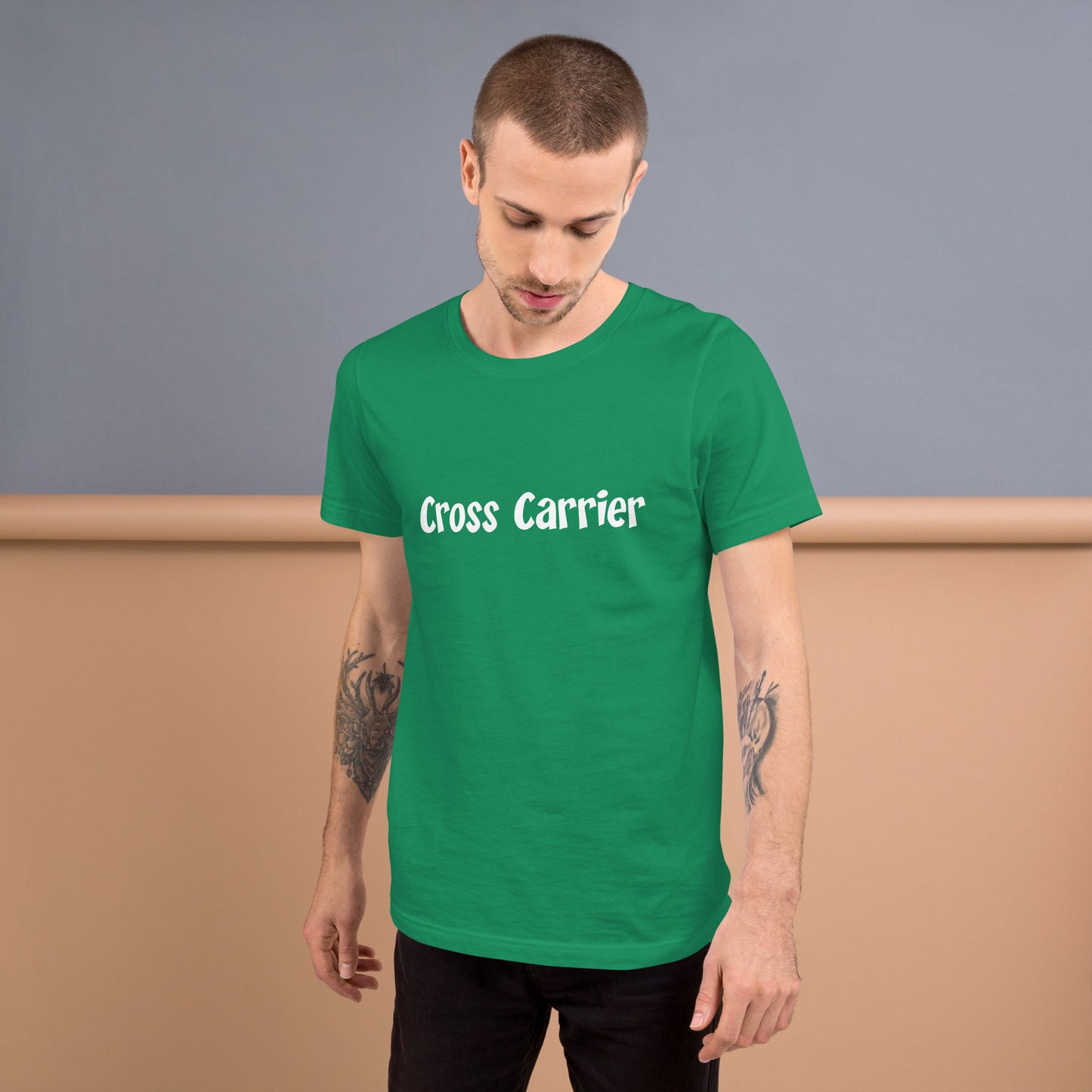 Cross Carrier T-Shirt White Lettering