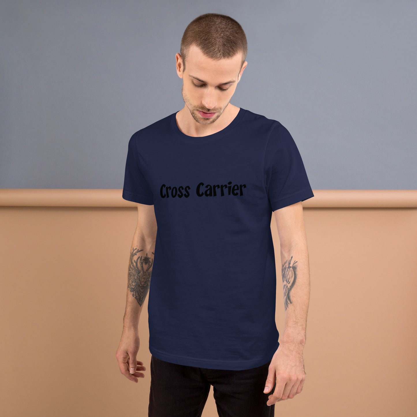 Cross Carrier T-Shirt Black Lettering