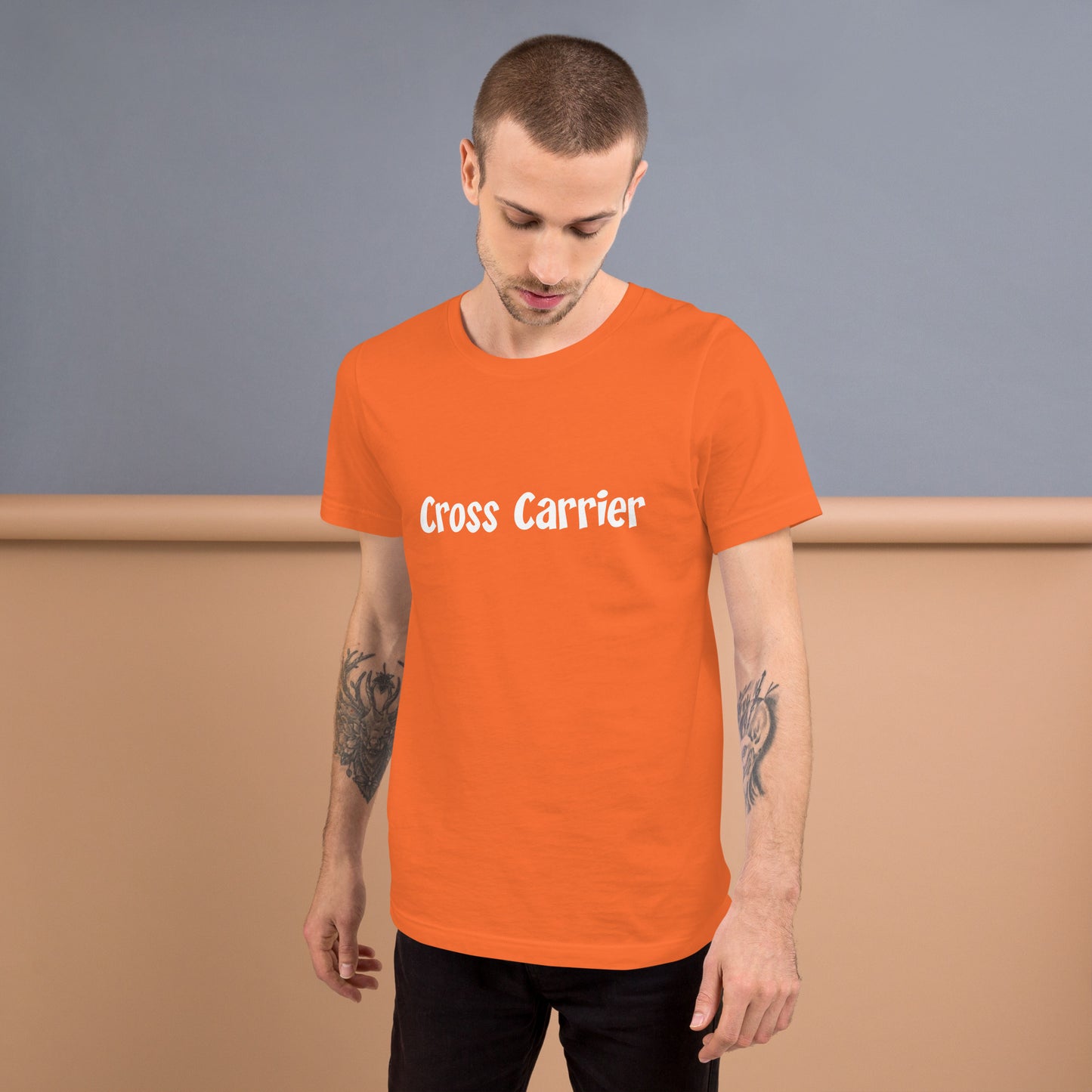 Cross Carrier T-Shirt White Lettering