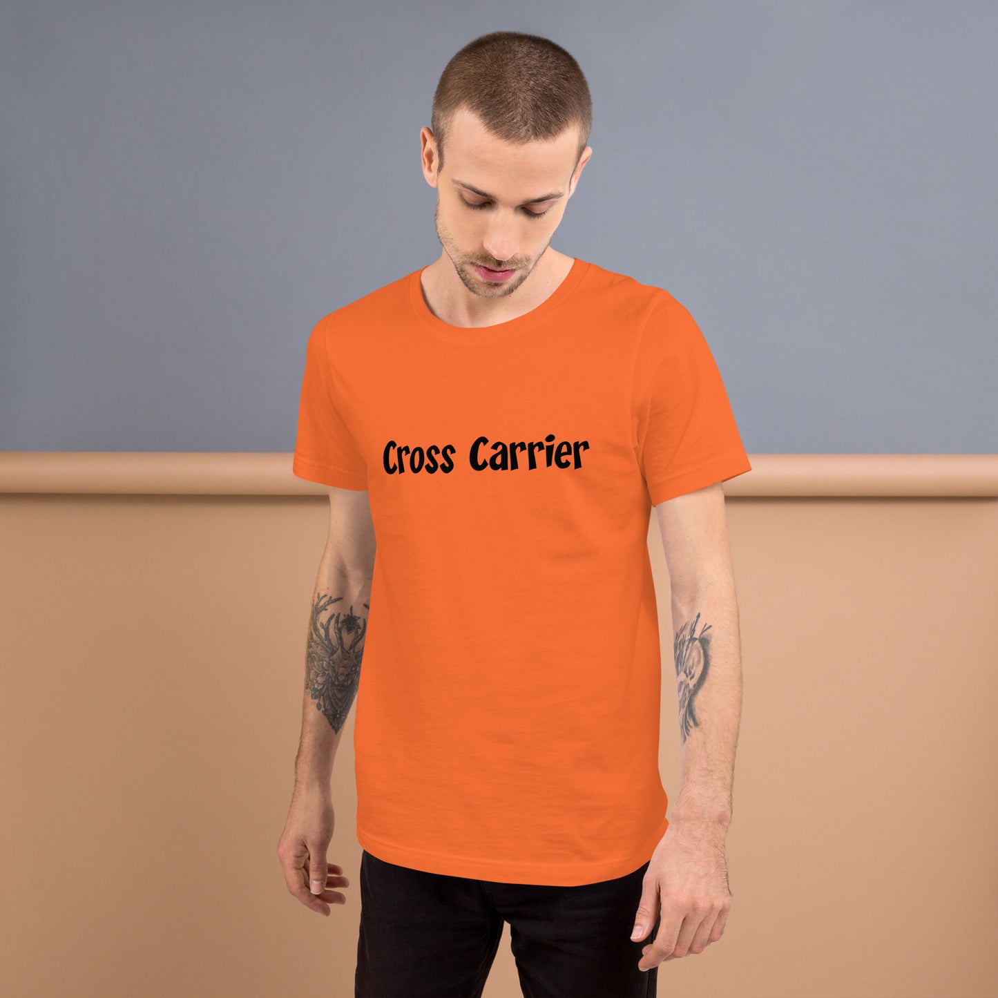 Cross Carrier T-Shirt Black Lettering