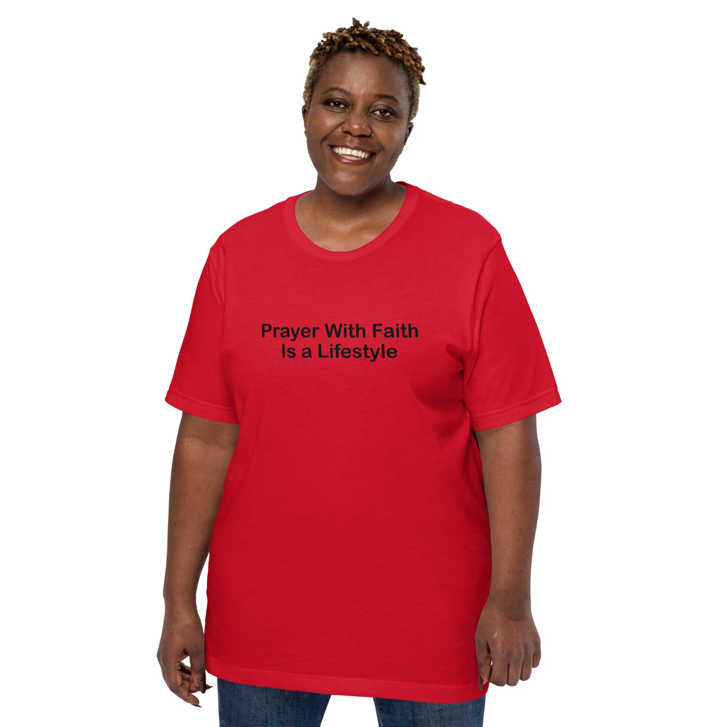 Prayer With Faith Is A Lifestyle T-Shirt Black Lettering