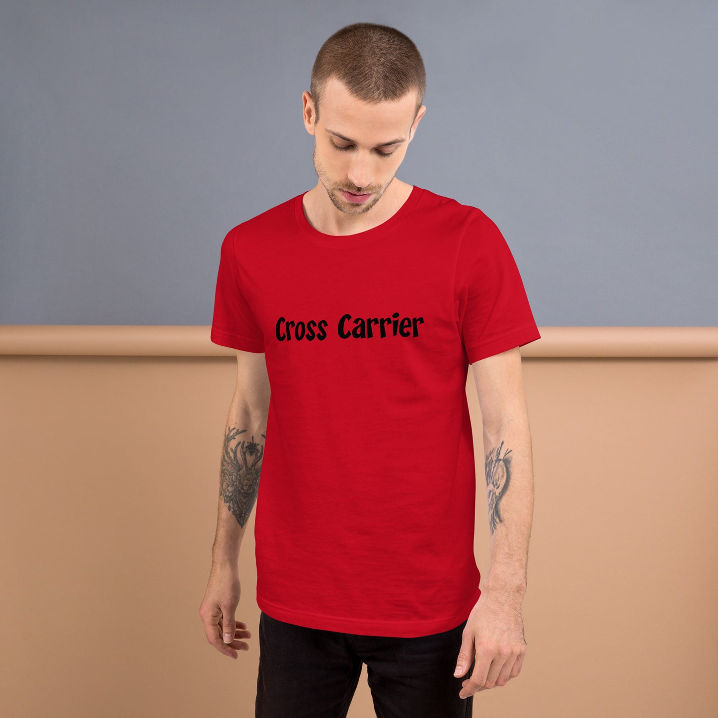 Cross Carrier T-Shirt Black Lettering