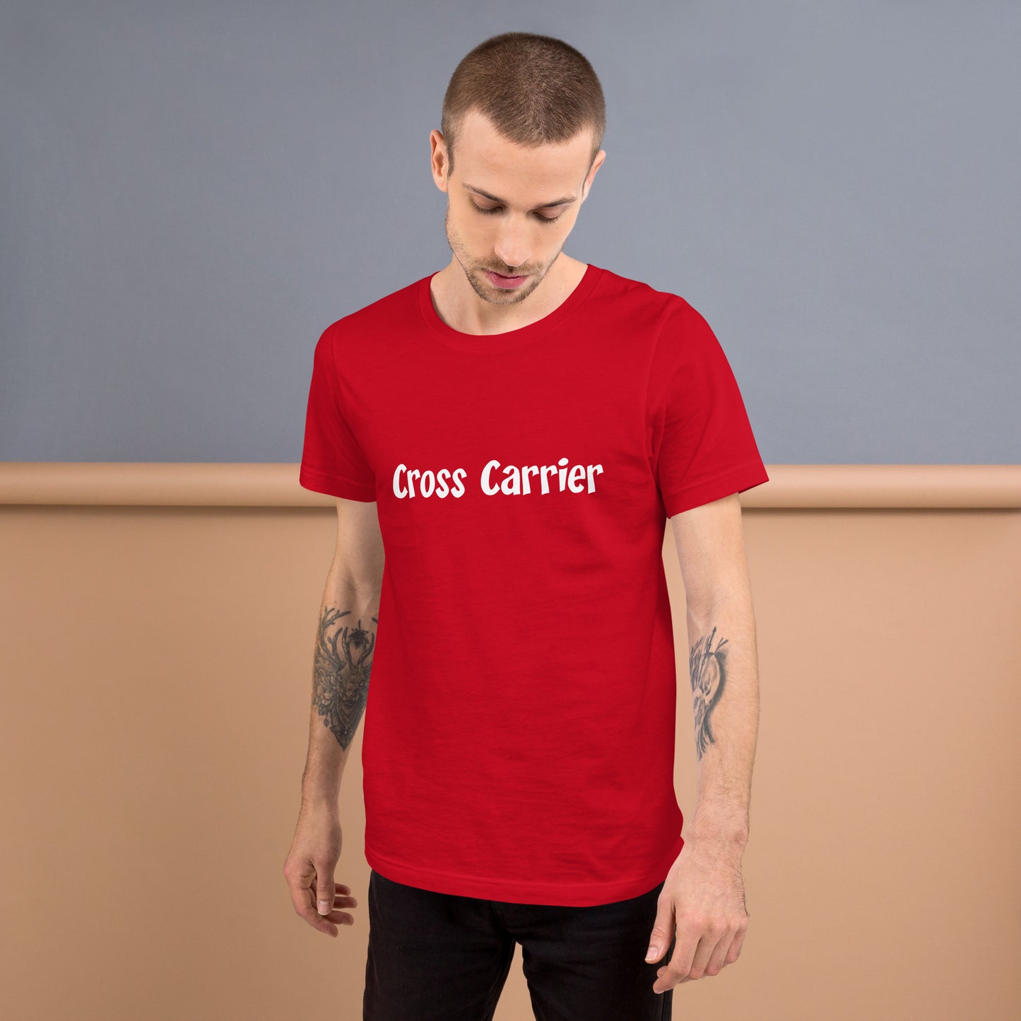 Cross Carrier T-Shirt White Lettering