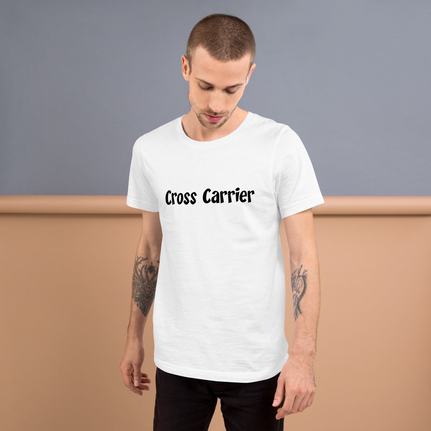 Cross Carrier T-Shirt Black Lettering